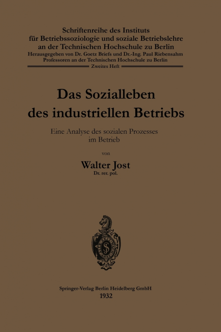 Das Sozialleben Des Industriellen Betriebs