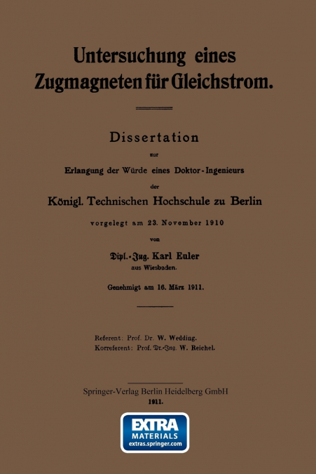 Untersuchung Eines Zugmagneten Fur Gleichstrom
