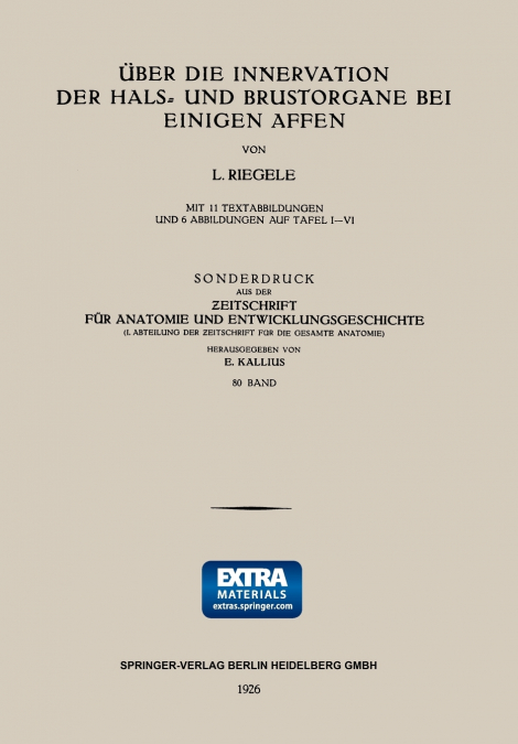Uber Die Innervation Der Hals- Und Brustorgane Bei Einigen Affen