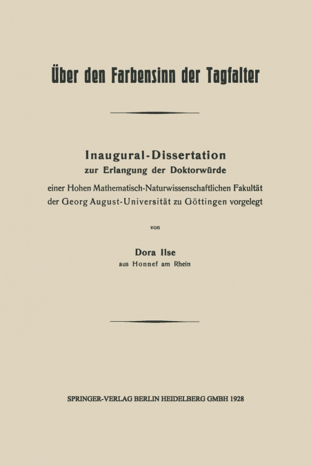 Uber Den Farbensinn Der Tagfalter
