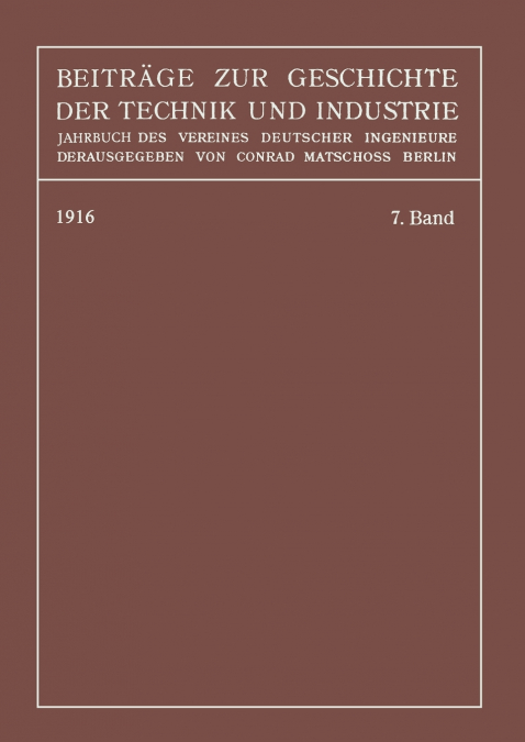 Beitrage Zur Geschichte Der Technik Und Industrie