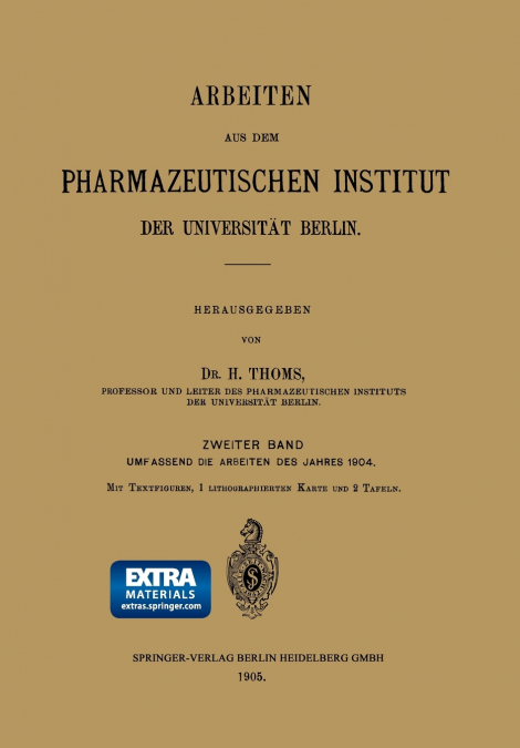 Arbeiten Aus Dem Pharmazeutischen Institut Der Universitat Berlin