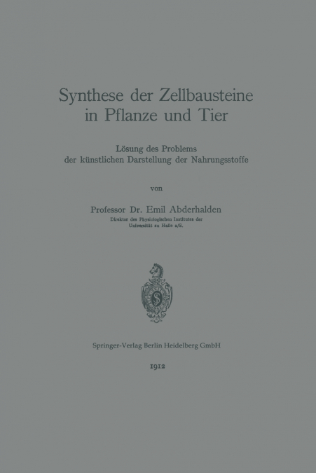 Synthese Der Zellbausteine in Pflanze Und Tier