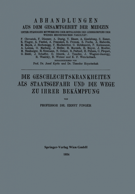 Die Geschlechtskrankheiten ALS Staatsgefahr Und Die Wege Zu Ihrer Bekampfung