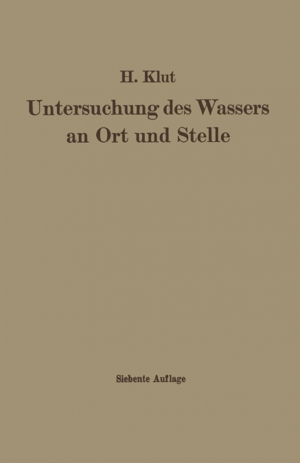 Untersuchung Des Wassers an Ort Und Stelle