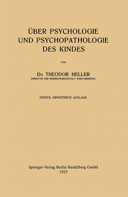 Uber Psychologie Und Psychopathologie Des Kindes