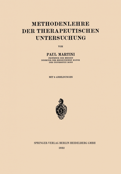 Methodenlehre Der Therapeutischen Untersuchung
