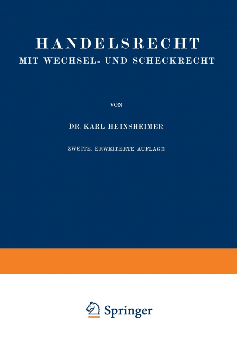 Handelsrecht Mit Wechsel- Und Scheckrecht