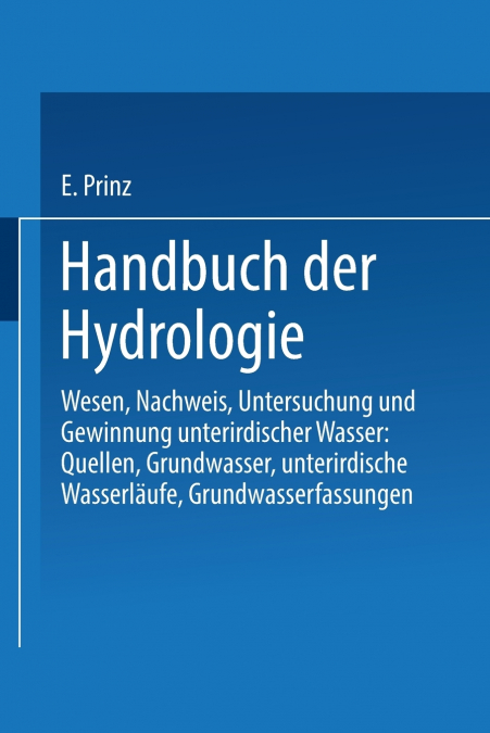 Handbuch Der Hydrologie