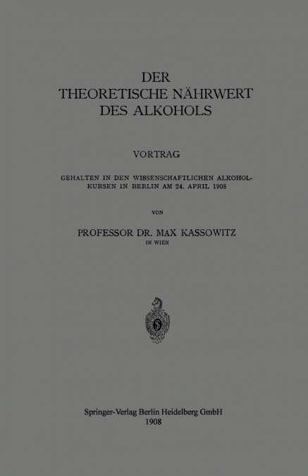 Der Theoretische Nahrwert Des Alkohols