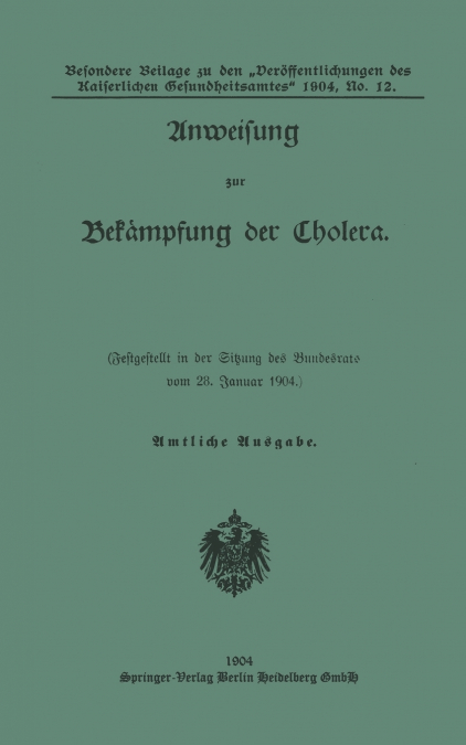 Anweisung Zur Bekampfung Der Cholera