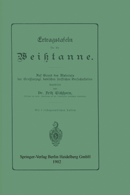 Ertragstafeln Fur Die Weisstanne