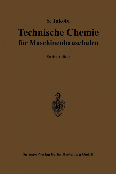 Technische Chemie Fur Maschinenbauschulen