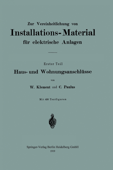 Zur Vereinheitlichung Von Installations-Material Fur Elektrische Anlagen