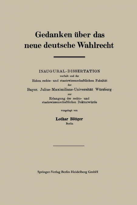 Gedanken Uber Das Neue Deutsche Wahlrecht