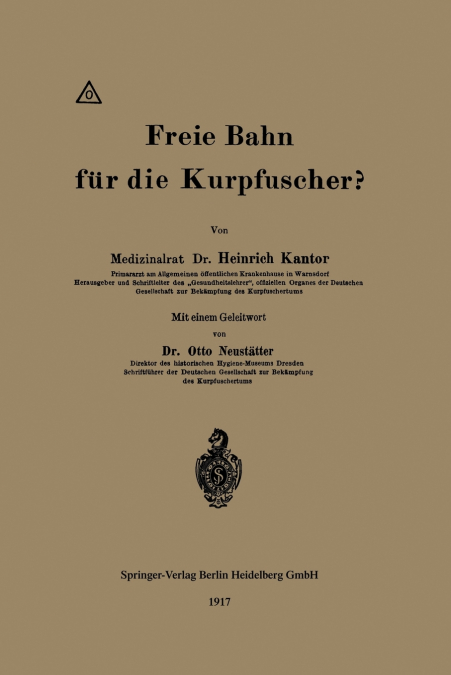 Freie Bahn Fur Die Kurpfuscher?