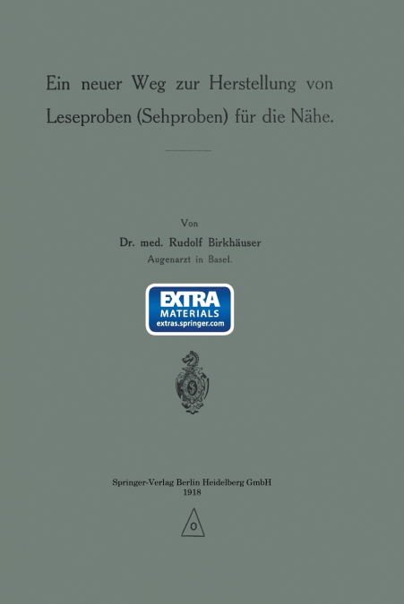 Ein Neuer Weg Zur Herstellung Von Leseproben (Sehproben) Fur Die Nahe
