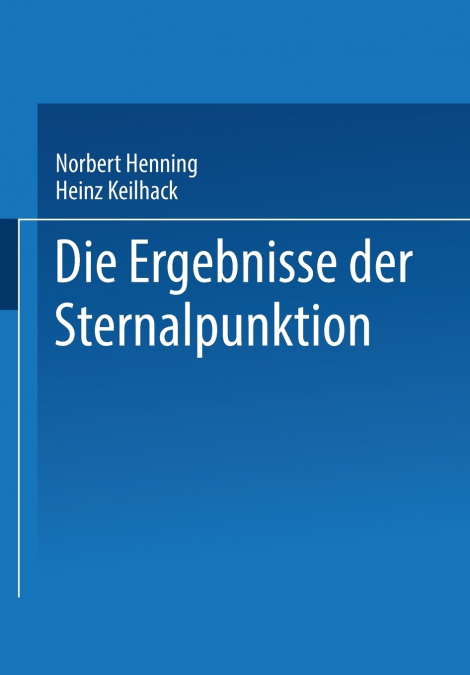 Die Ergebnisse Der Sternalpunktion