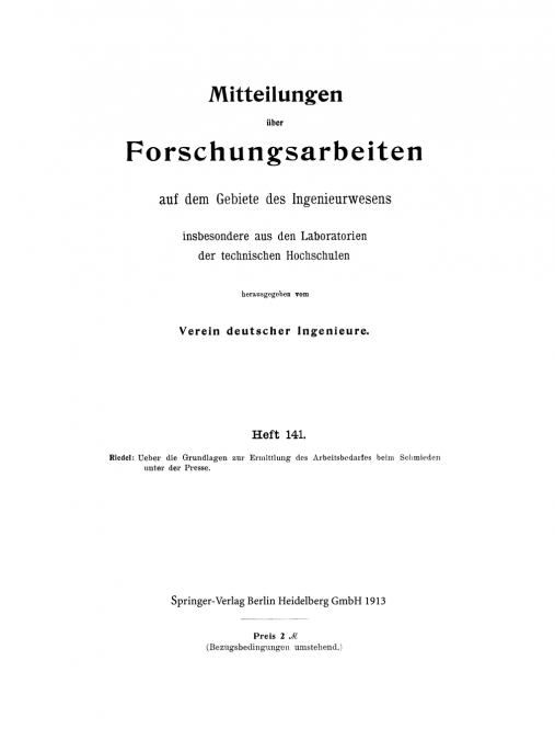 Mitteilungen Uber Forschungsarbeiten