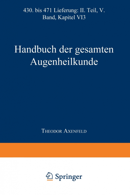 Handbuch Der Gesamten Augenheilkunde