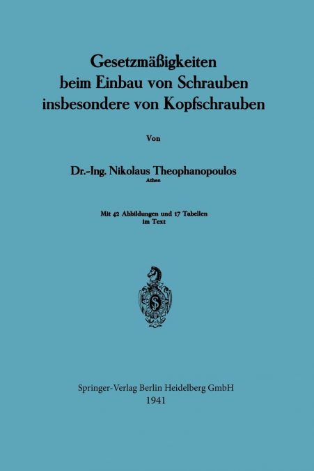 Gesetzmassigkeiten Beim Einbau Von Schrauben Insbesondere Von Kopfschrauben