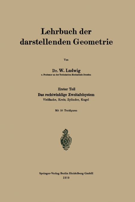 Lehrbuch Der Darstellenden Geometrie