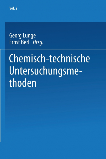 Chemisch-technische Untersuchungsmethoden