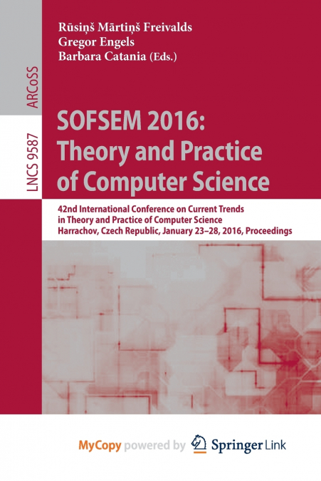 SOFSEM 2016