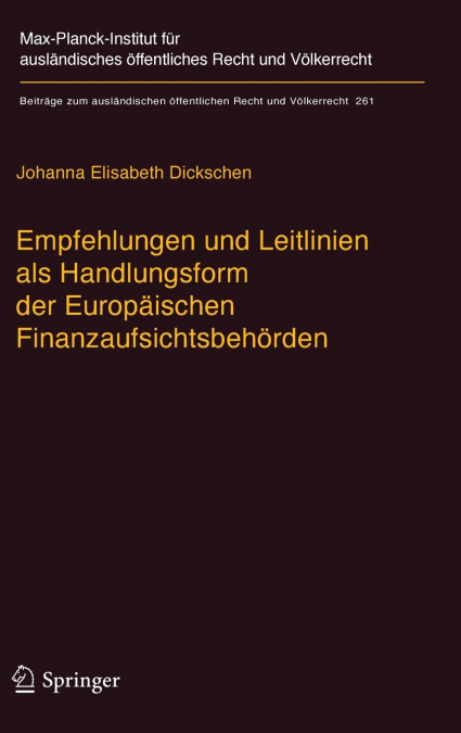 Empfehlungen und Leitlinien als Handlungsform der Europäischen Finanzaufsichtsbehörden