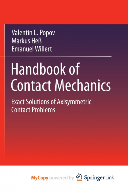 Handbook of Contact Mechanics