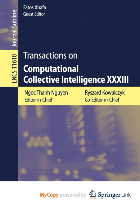 Transactions on Computational Collective Intelligence XXXIII