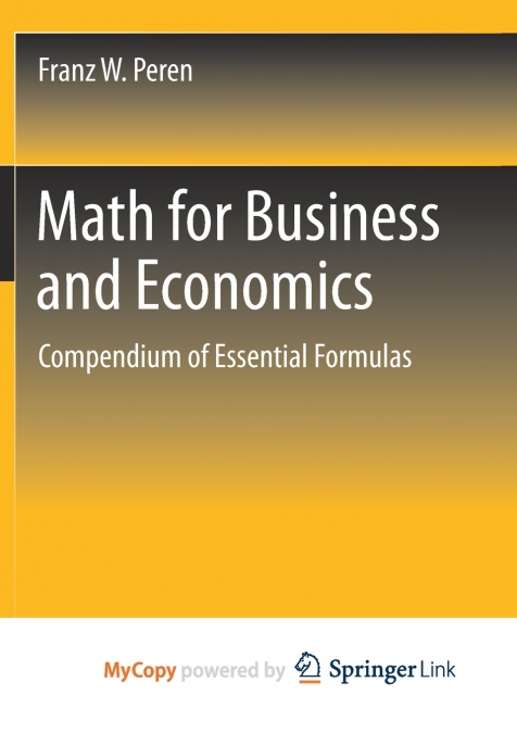 Math for Business and Economics