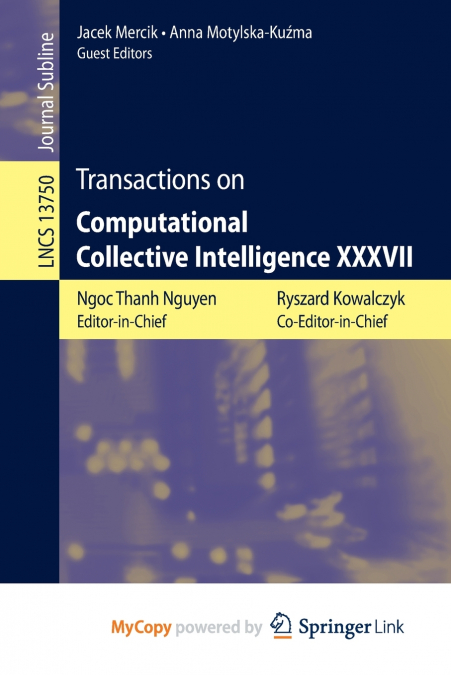 Transactions on Computational Collective Intelligence XXXVII