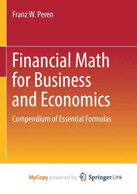 Financial Math for Business and Economics