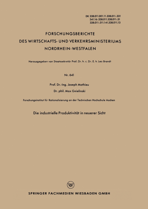 Die industrielle Produktivität in neuerer Sicht
