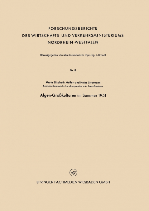 Algen-Grosskulturen Im Sommer 1951