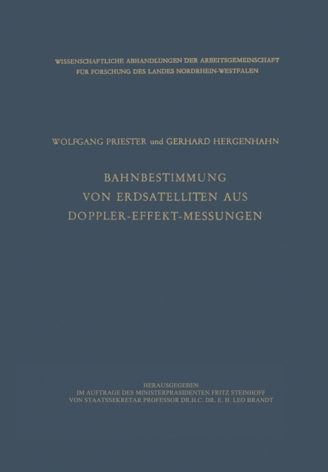 Bahnbestimmung von Erdsatelliten aus Doppler-Effekt-Messungen