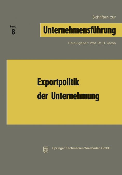 Exportpolitik Der Unternehmung