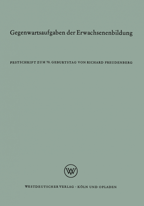 Gegenwartsaufgaben Der Erwachsenenbildung