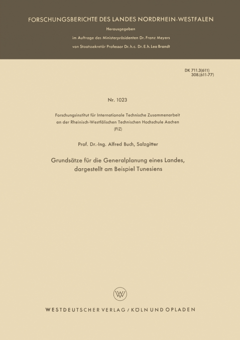 Grundsatze Fur Die Generalplanung Eines Landes, Dargestellt Am Beispiel Tunesiens