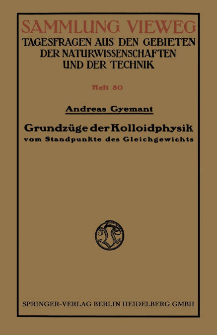 Grundzuge Der Kolloidphysik