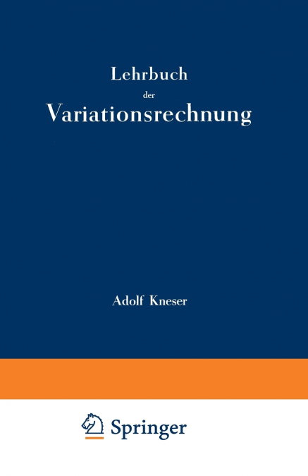 Lehrbuch Der Variationsrechnung