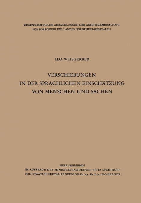 Verschiebungen in Der Sprachlichen Einschatzung Von Menschen Und Sachen