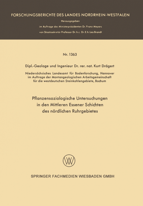 Pflanzensoziologische Untersuchungen in den mittleren Essener Schichten des nördlichen Ruhrgebietes