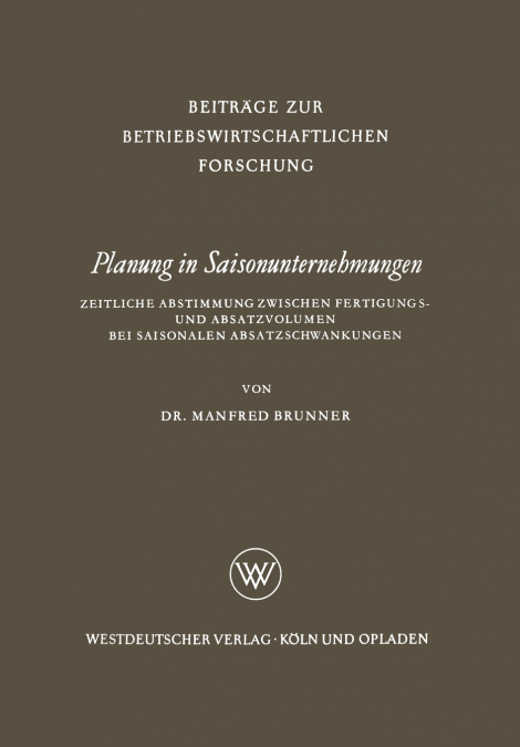 Planung in Saisonunternehmungen