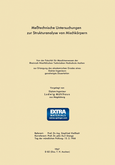 Messtechnische Untersuchungen Zur Strukturanalyse Von Mischkorpern