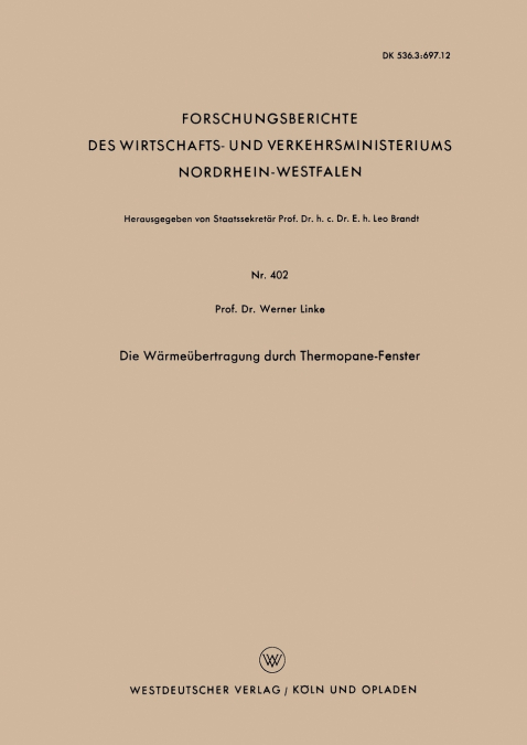 Die Warmeubertragung Durch Thermopane-Fenster