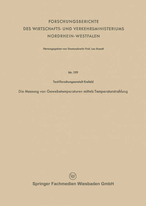 Die Messung Von Gewebetemperaturen Mittels Temperaturstrahlung