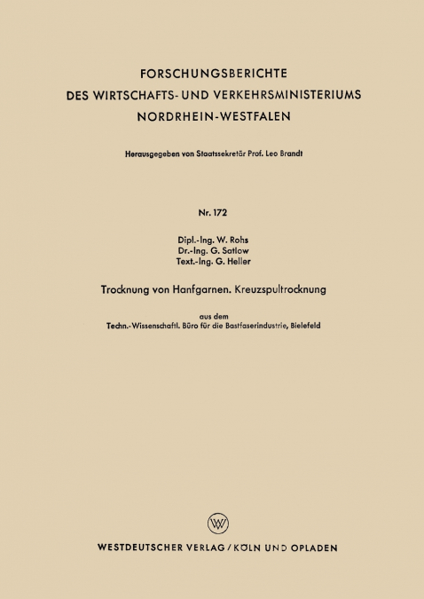 Trocknung Von Hanfgarnen. Kreuzspultrocknung