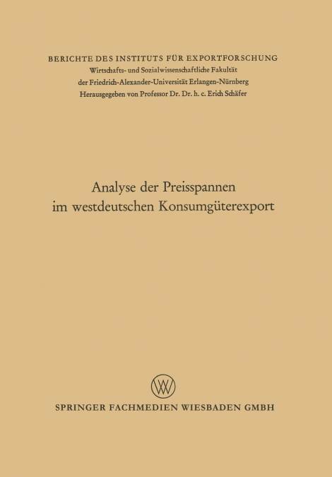 Analyse der Preisspannen im westdeutschen Konsumgüterexport